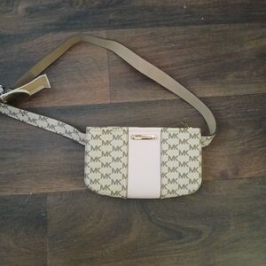 Michael Kors Beige and Light Pink Crossbody Bag